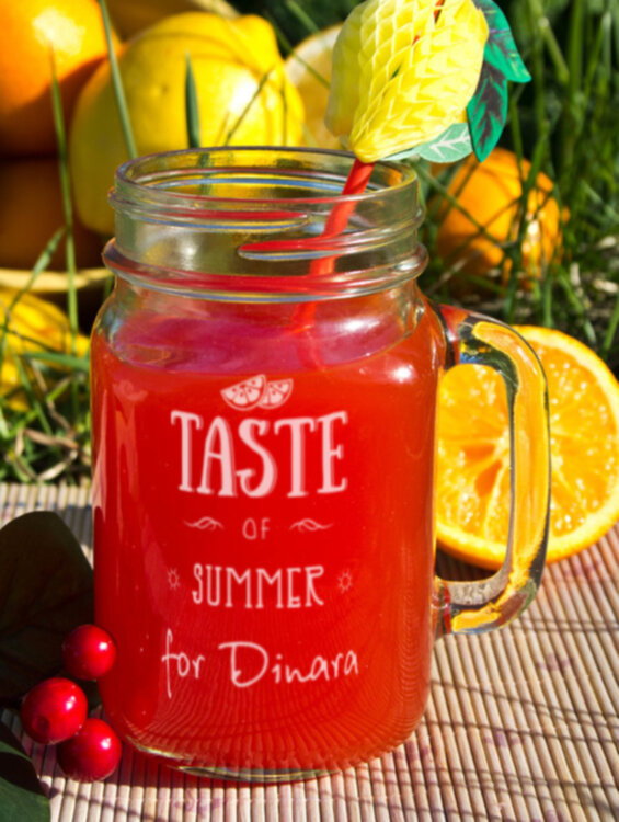 Кружка-банка "Taste of summer" Dinara стакан для напитков стеклянная для коктейля лимонада