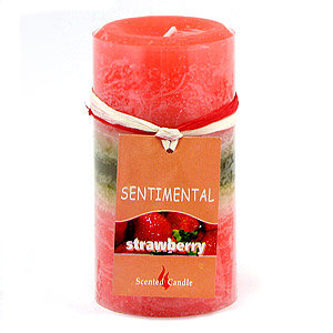 Свеча "Sentimental", запах-клубника, 10 см, 170 гр