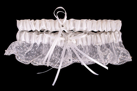 Набор подвязок для невесты, белый, 17х8см