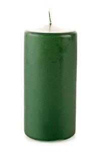 Свеча пеньковая, 6х12 см, зелёная, время горения 35 ч