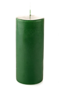 Свеча пеньковая, 7х17 см, зелёная, время горения 50 ч