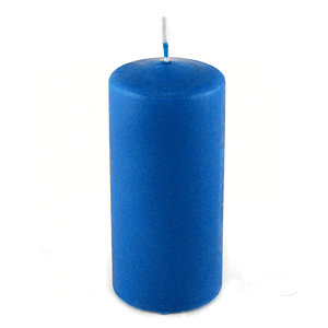 Свеча пеньковая, 6х12 см, синяя, время горения 35 ч