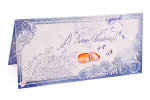 Открытка-конверт для денег с поздравлением  &quot;В день свадьбы!&quot; с серебристыми блестками, 230х92мм