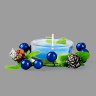 Набор подарочный "Нежность", синий, 26х14х3 см, 2 свечи витые + 2 подсвечника из стекла + 2 свечи в стекле.