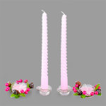 Набор подарочный &quot;Нежность&quot;, розовый, 26х14х3 см, 2 свечи витые + 2 подсвечника из стекла + 2 свечи в стекле.