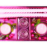 Набор подарочный "Нежность", розовый, 26х14х3 см, 2 свечи витые + 2 подсвечника из стекла + 2 свечи в стекле.