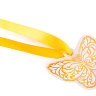 Приглашение-свиток на свадьбу в комплекте с бабочкой на желтой ленте для завязывания свитка,  275х195мм