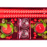 Набор подарочный "Нежность", красный, 26х14х3 см, 2 свечи витые + 2 подсвечника из стекла + 2 свечи в стекле.