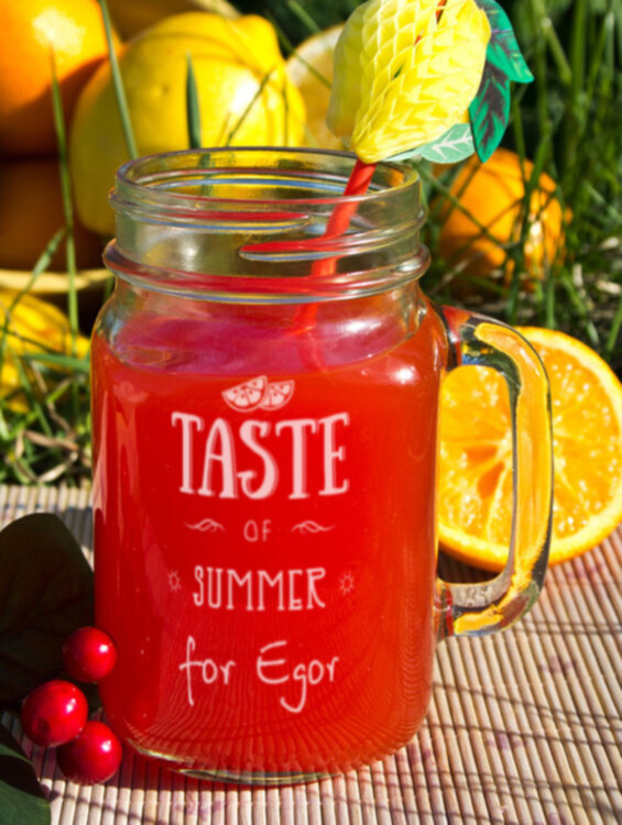 Кружка-банка "Taste of summer" Egor стакан для напитков стеклянная для коктейля лимонада